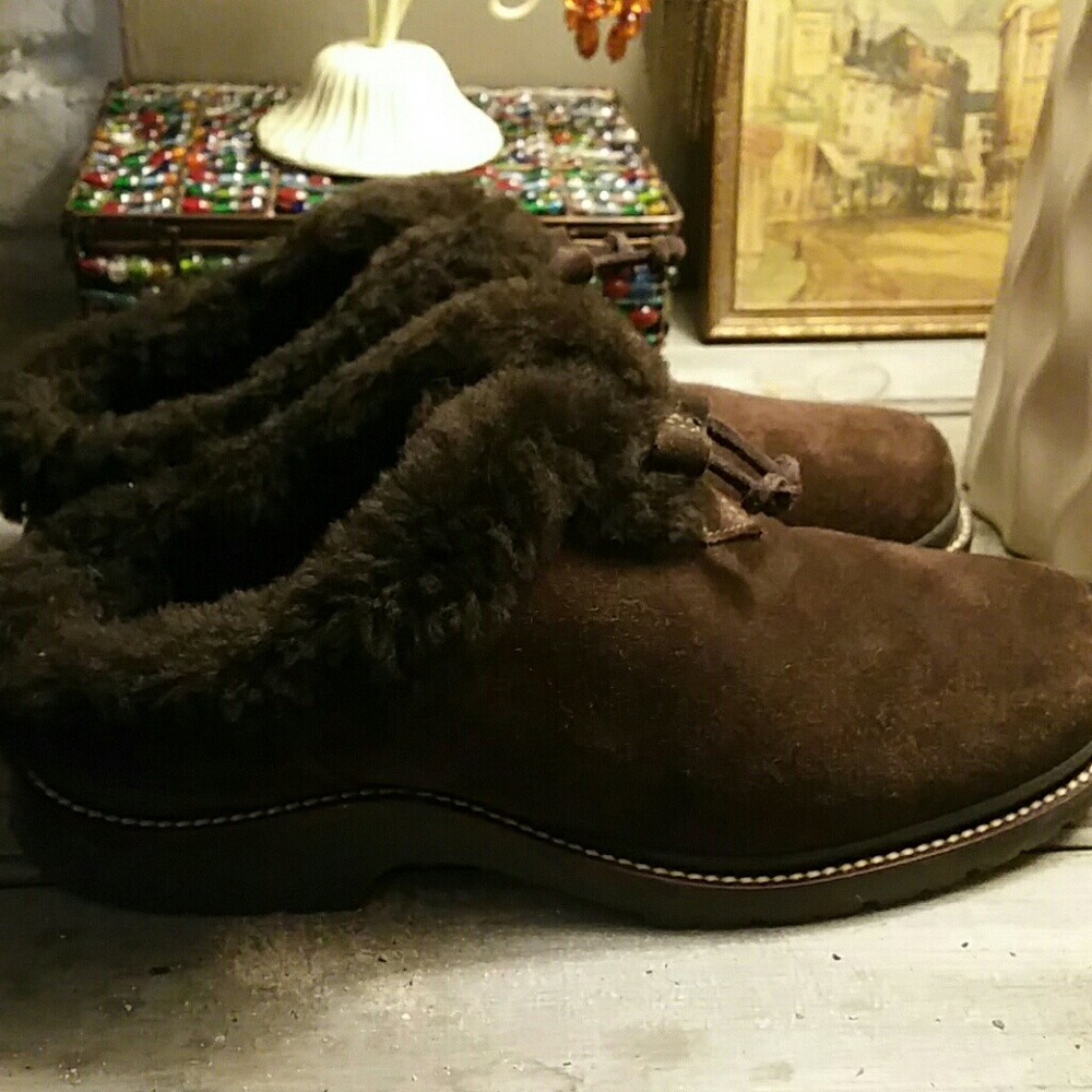 Awesome L.L.Bean Suede&Shearling Slippers.Euc! - image 2